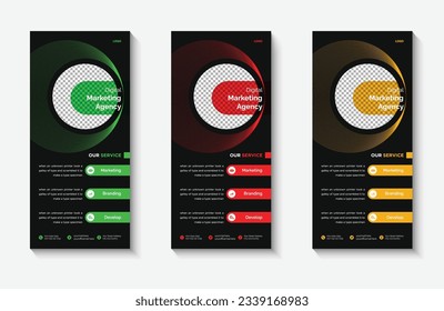 Vector business rack card template, corporate dl flyer template design