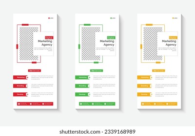 Vector business rack card template, corporate dl flyer template design