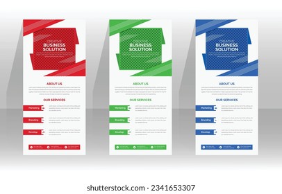 Vector business rack card template, corporate dl flyer template design