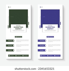 Vector business rack card template, corporate dl flyer template design