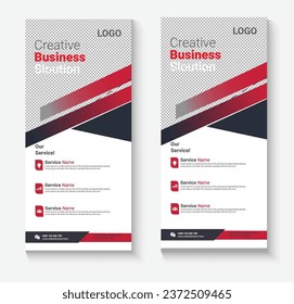 Vector business rack card template, corporate dl flyer template design