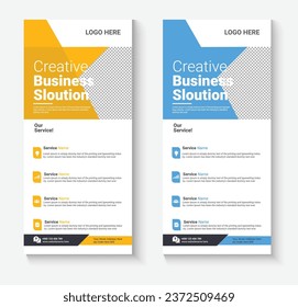 Vector business rack card template, corporate dl flyer template design