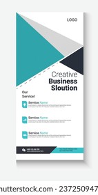 Vector business rack card template, corporate dl flyer template design