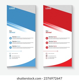 Vector business rack card template, corporate dl flyer template design