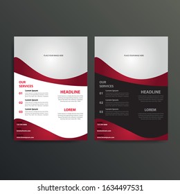 vector business red flyer brochure in a4 size template