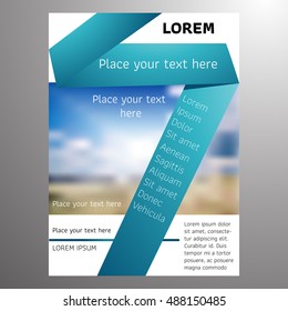 Vector business report brochure design layout template in A4 size, with blur background,