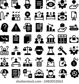 Vektorgrafik des Symbolsatzes für Geschäftsrisiken. Perfekt für Benutzeroberfläche, neue Anwendung
