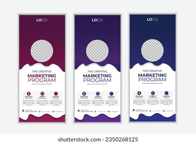 Vector business roll up banner design template with vector