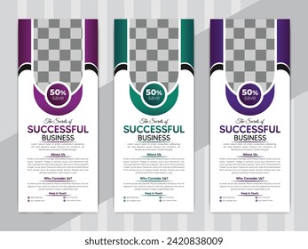 Plantilla de diseño de pancartas de resumen de negocio de vectores 
