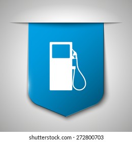 Vector : Business and Service Concept Present By Colorful Glossy Style Map Pointer With Petrol Station, Petroleum Station, Filling Station or Gas Station Sign Isolated on White Background
