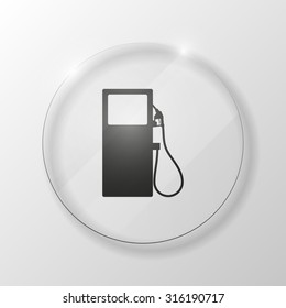 Vector : Business and Service Concept Present By Colorful Glossy Style Map Pointer With Petrol Station, Petroleum Station, Filling Station or Gas Station Sign Isolated