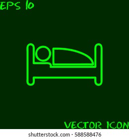 Vector : Business and Service Concept Present By Colorful Glossy Style Map Pointer With Hotel, Hostel, Motel, Service Apartment, Resort or Bedroom Sign 