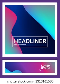 Vector business set of creative abstraction. Abstract geometric gradient template composition. Illustration design with dynamic shape, header, color background for web, site, banner, poster