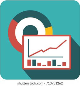 Vector business sign square shape icon business plan graph