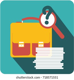 Vector business sign square shape icon business documents archive