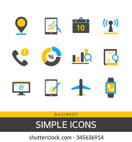 Vector business simple icon set
