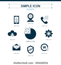 Vector business simple icon set