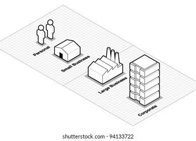 Vector Business Size Classification Icons