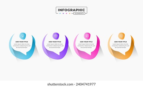 Vector business speech bubble infographic design template with 4 steps or options