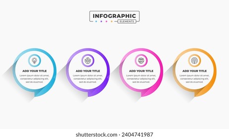 Vector business speech bubble infographic design template with 4 steps or options