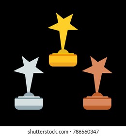 Vector business or sport awards gold star.