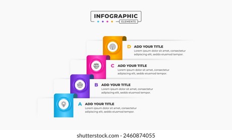 Vector business stairs infographic design template with 4 steps or options