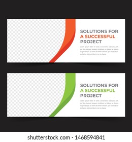Vector business standard size Web Banners Set. Modern design concept for corporate website advertising. - Vector