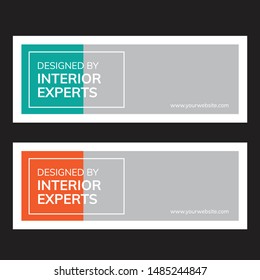 Vector business standard size Web Banners Set. Modern design concept for corporate website advertising