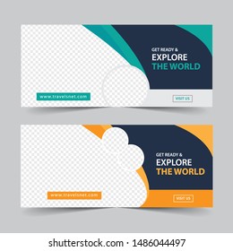 Vector business standard size Web Banners Set. Modern design concept for corporate website advertising