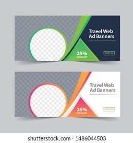 Vector business standard size Web Banners Set. Modern design concept for corporate website advertising