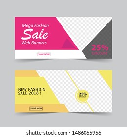 Vector business standard size Web Banners Set. Modern design concept for corporate website advertising