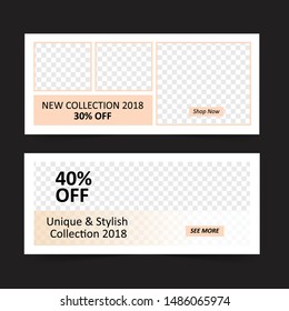 Vector business standard size Web Banners Set. Modern design concept for corporate website advertising