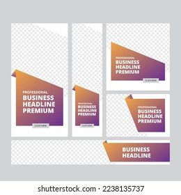 Vector business standard size Web Banners Set. Modern design concept for corporate website advertising.
