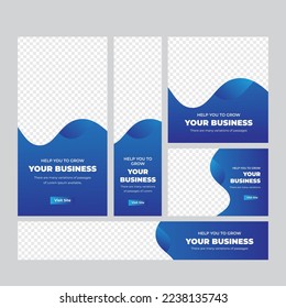 Vector business standard size Web Banners Set. Modern design concept for corporate website advertising.
