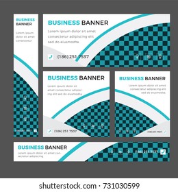 Vector business standard size Web Banners Set. Modern design concept for corporate website advertising.