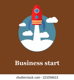 Vector business start up illustration. Flat design, begin your project