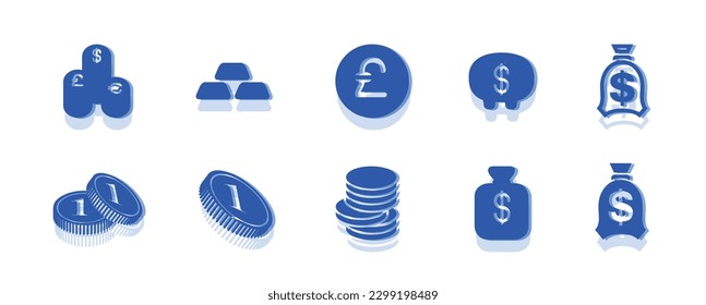 Vector business stock stock exchange banking symbols financial symbols and money boxes