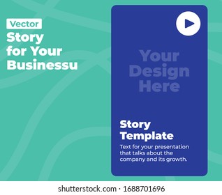 Vector and Business story Template. Text for your story in social networks that talks about the company and it`s growth. Awesome and Vector. Multicolored and abstract elements.