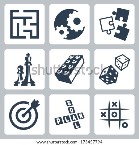 Vector business strategies and development 'game concept' icons set