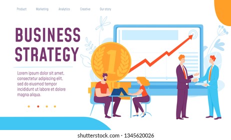 Vector business strategy concept creative template. Thinking and brainstorming on solution and success, business strategy. Great design for presentation, web,  advertisment and landing page template. 