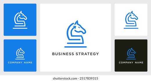 Vetor de ícone de estratégia de negócios e modelo de design de logotipo