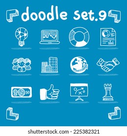 vector business strategy icon set doodle style