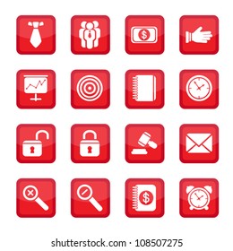 Vector business strategy icons set. All elements are grouped.