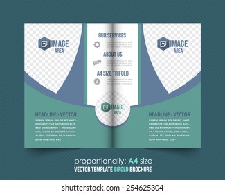 Vector Business Style Bi Fold Brochure Design. Corporate Leaflet, Cover Template