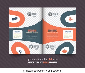 Vector Business Style Bi Fold Brochure Design. Corporate Leaflet, Cover Template