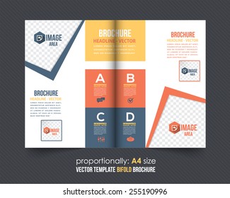 Vector Business Style Bi Fold Brochure Design. Corporate Leaflet, Cover Template