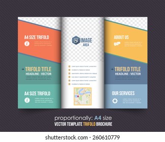 Vector Business Style Bi Fold Brochure Design. Corporate Leaflet, Cover Template