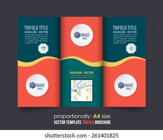 Vector Business Style Bi Fold Brochure Design. Corporate Leaflet, Cover Template