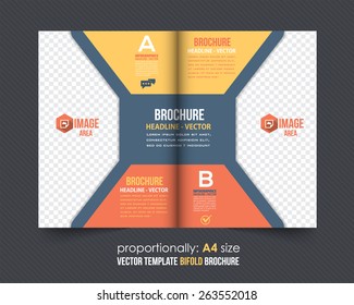 Vector Business Style Bi Fold Brochure Design. Corporate Leaflet, Cover Template