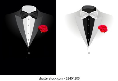 vector business suit on black and on white background